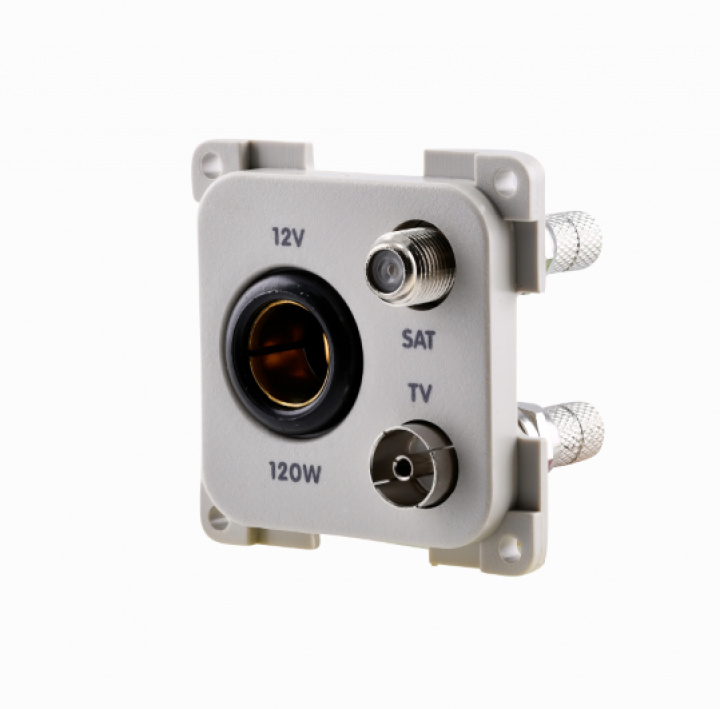 12V-uttag DIN TV SAT ljusgrå i gruppen / / hos Camping 4U (9953238)