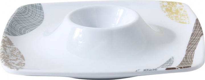 Äggkopp Khadi vit/brun Brunner i gruppen Hushåll / Husgeråd / Serviser & tallrikar hos Camping 4U (9954272)