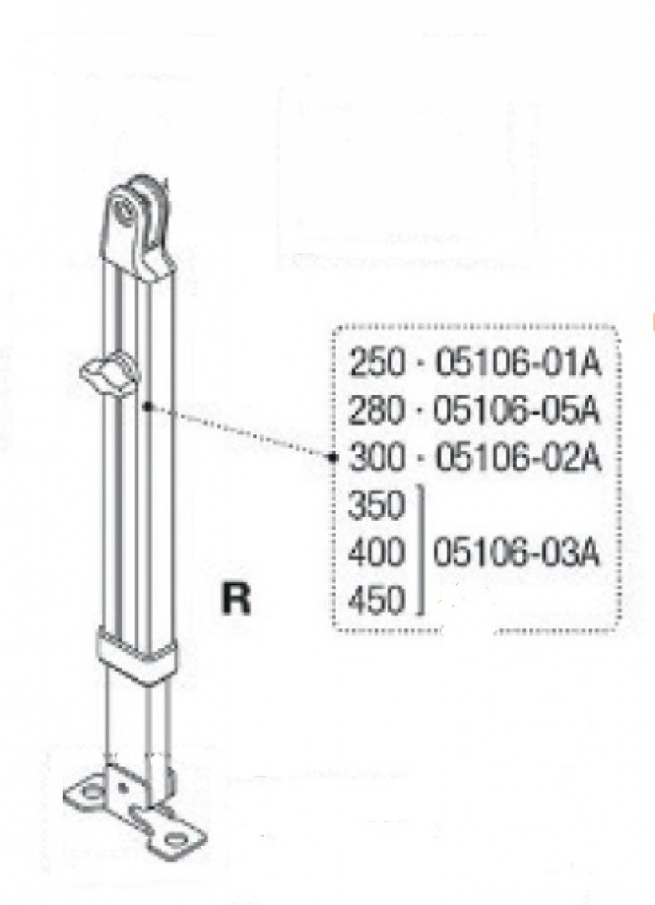 RIGHT SUPP.LEG F45I-TI/F1 350-450 i gruppen Markiser & Förtält / Markiser / Reservdelar markiser / Reservdelar Fiamma / F45 Ti / F1 Titanium 250 - 450 hos Camping 4U (9956408)