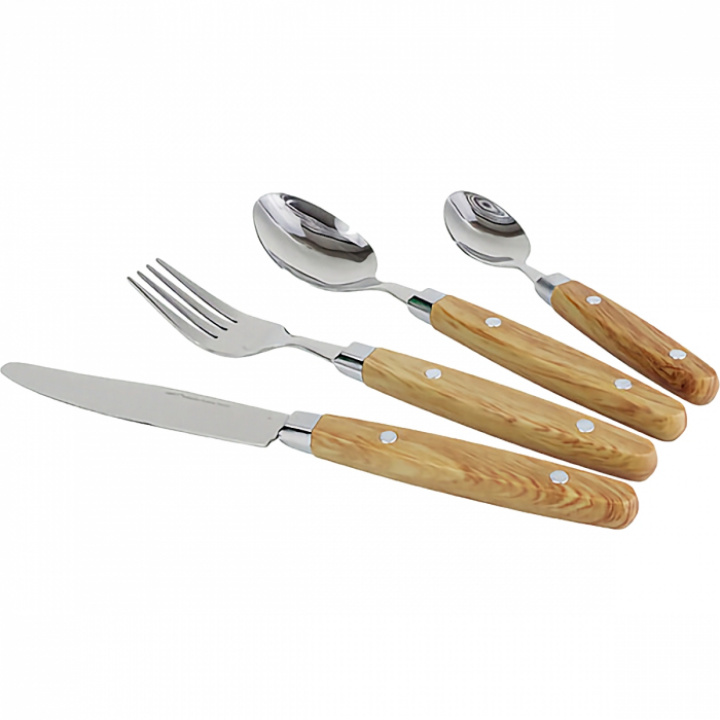 Bestickset 16 delar trähandtag Nature Line Gimex i gruppen Hushåll / Husgeråd / Bestick / Köksredskap hos Camping 4U (9956640)