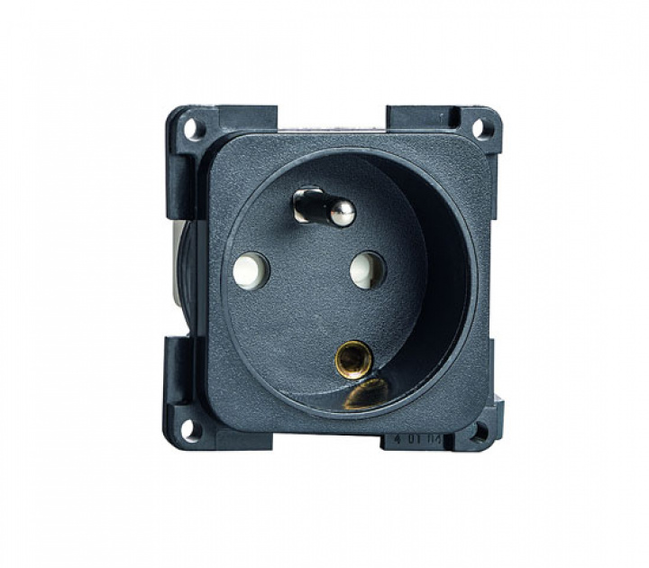 Vägguttag utan ram med mellanskydd (belg./fr) svart i gruppen Beställningsvaror hos Camping 4U (9970291)