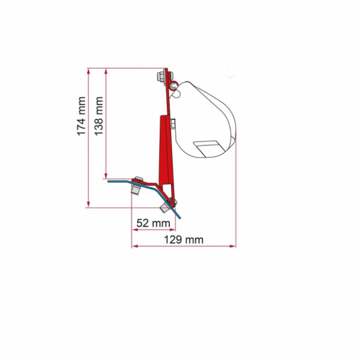 Markisadapter Ford Custom Lift Roof F45S F35 i gruppen Markiser & Förtält / Markiser / Markisadaptrar / Fiamma Adaptrar hos Camping 4U (9971346)