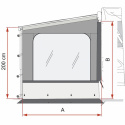 Sidovägg W Pro F45/F80 H225-280cm Fiamma