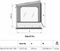 Sidovägg W Pro F45/F80 H225-280cm Fiamma