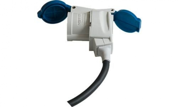 Övergångskabel CEE- vinkelkontakt med schuko-stickpropp kabellängd 1, i gruppen Beställningsvaror hos Camping 4U (9975039)