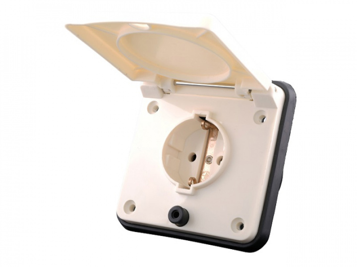 Utomhuskontakt med lucka beige i gruppen Beställningsvaror hos Camping 4U (9975410)