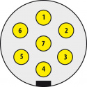 Släpvagnskontakt 7-polig hane