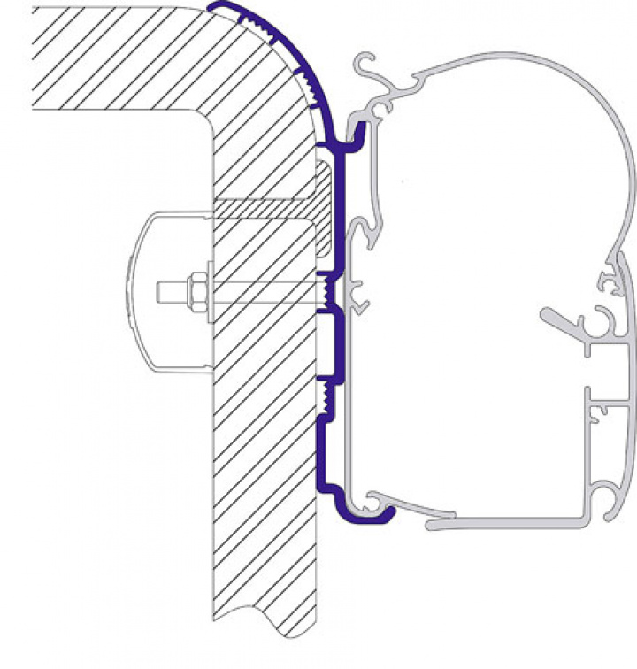 Adapterkit 4 delar till väggmarkis Dometic PerfectWall 1000 1500 Bürs i gruppen / / / hos Camping 4U (9984331)