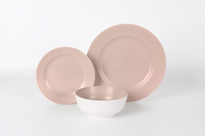 Servis 12 delar Blush rosa Flamefield i gruppen Hushåll / Husgeråd / Serviser & tallrikar hos Camping 4U (9987235)