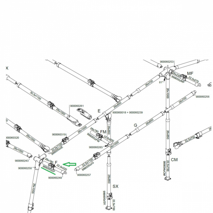 F-Stång CarbonX Isafix i gruppen Markiser & Förtält / Förtält / Förtält husvagn / Stativ / Tältstänger hos Camping 4U (999000ZZF)