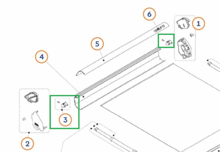 Monteringskit F35 i gruppen Markiser & Förtält / Markiser / Reservdelar markiser / Reservdelar Fiamma / F35pro 180-300cm hos Camping 4U (9993063)