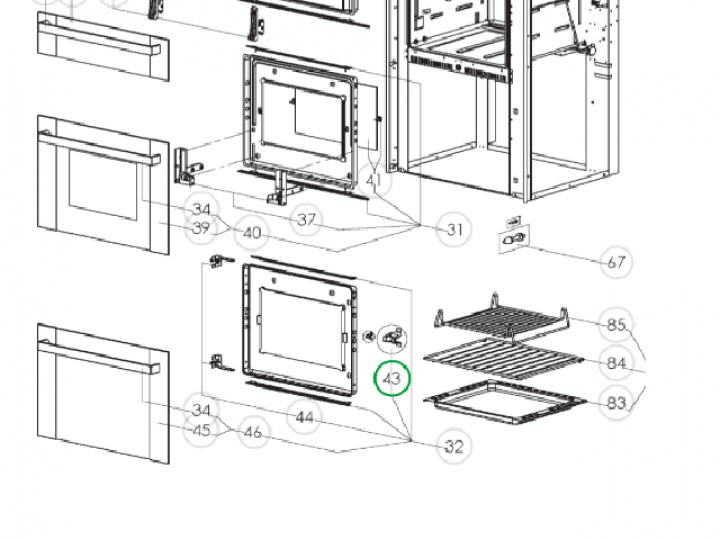Fjäder bakugn, del 43. Dometic i gruppen Hushåll / Spis & ugn / Reservdelar Spis / Ugn hos Camping 4U (9994732)