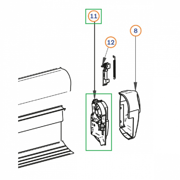 RH ENDPLATE ASSY 5003 höger Nr 11 i gruppen Markiser & Förtält / Markiser / Reservdelar markiser / Reservdelar Thule / Omnistor / Omnistor 5003 hos Camping 4U (9996044)