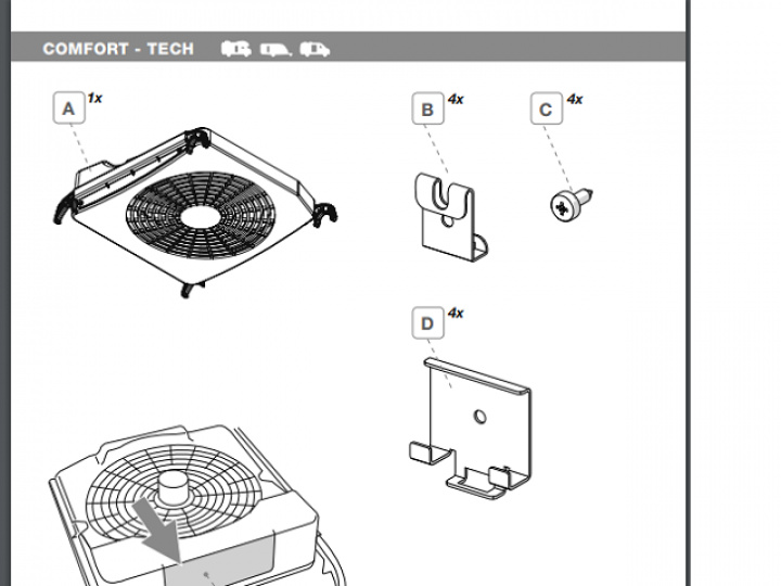 Fiamma Klammer Turbo Kit i gruppen Husbil & Husvagn / Takluckor / Reservdelar takluckor / Reservdelar Fiamma takluckor hos Camping 4U (9998450)