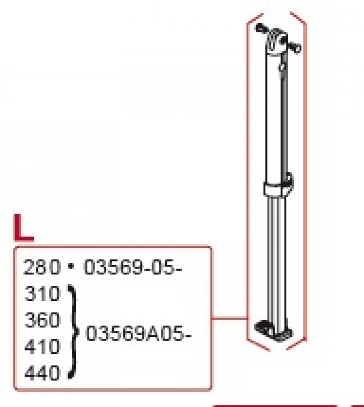 LEFT SUPPORT LEG 310-440 cm i gruppen Markiser & Förtält / Markiser / Reservdelar markiser / Reservdelar Fiamma / Caravanstore 280-440 2005 hos Camping 4U (9998562)