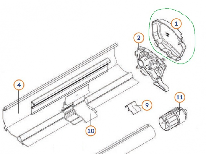 Ändkåpa höger titanium till F65L 400-490 i gruppen Markiser & Förtält / Markiser / Reservdelar markiser / Reservdelar Fiamma / F65L 400-490 hos Camping 4U (C4-10003)