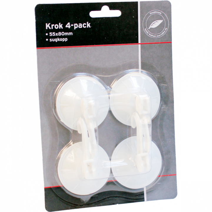 Krok Sugkopp vit 4-pack i gruppen Husbil & Husvagn / Inredning / Beslag & Krokar hos Camping 4U (C4-10177)