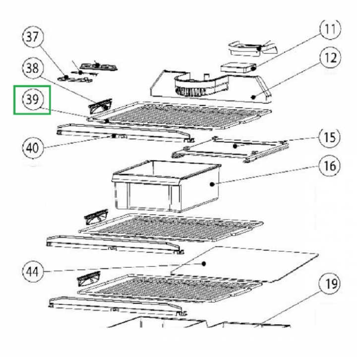 Hylla Galler Thetford T2175 i gruppen Husbil & Husvagn / Kylskåp / Reservdelar Thetford / Universaldelar Thetford hos Camping 4U (C4-10272)