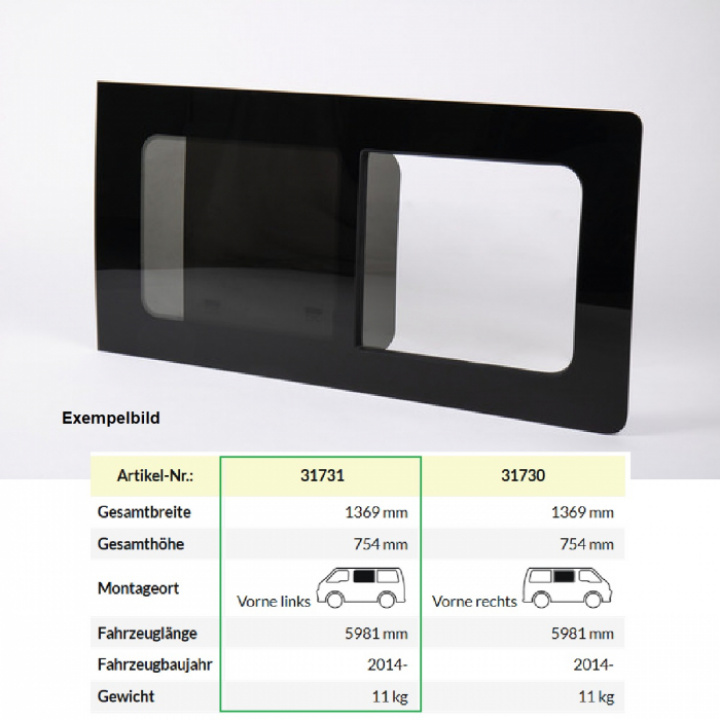 Fönster Ford Transit V363 från 2014- Vänster i gruppen Chassi / Fönster / Fönster Plåtis hos Camping 4U (C4-10385)