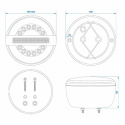 Bakljus ø140mm trefunktion LED Dynamiskt indikatorlampa
