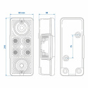 Bakljus 4 funktions 210x83mm