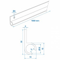 Montageskena ø10 L120cm (förtältsskena/Kederlist)