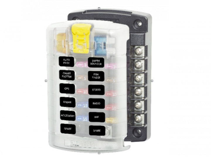 Säkringshållare 12 säkringar, med lock i gruppen Elektronik / 12-24V Teknik hos Camping 4U (E14-37C)