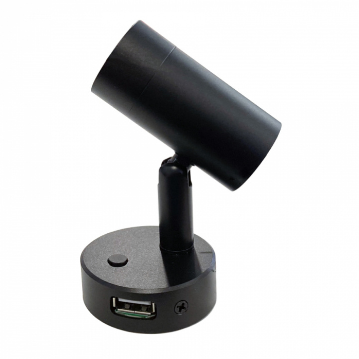 Spotlight Mini Tube D4 Svart USB i gruppen Elektronik / Belysning / Brytare / Uttag / Belysning hos Camping 4U (E55-39)