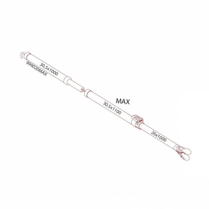 MAX-överliggare CarbonX med klämmbeslag L=3m i gruppen Markiser & Förtält / Förtält / Förtält husvagn / Stativ / Tältstänger hos Camping 4U (FI-999020MAX)