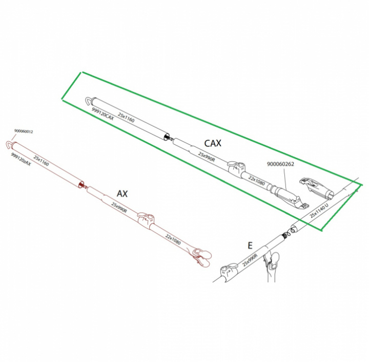 CAX-ÖVERLIGGARE 300cm i gruppen Markiser & Förtält / Förtält / Förtält husvagn / Stativ / Tältstänger hos Camping 4U (FI-999120CAX)