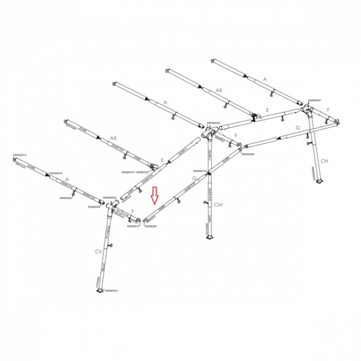 G-stång G18 Prenox i gruppen Markiser & Förtält / Förtält / Förtält husvagn / Stativ / Tältstänger hos Camping 4U (FI-999203ZZG)