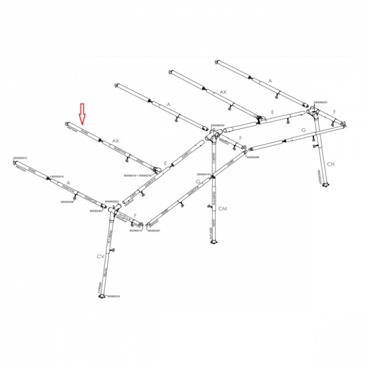 AX- överliggare 2,5 STD Prenox i gruppen Markiser & Förtält / Förtält / Förtält husvagn / Stativ / Tältstänger hos Camping 4U (FI-999210ZAX)