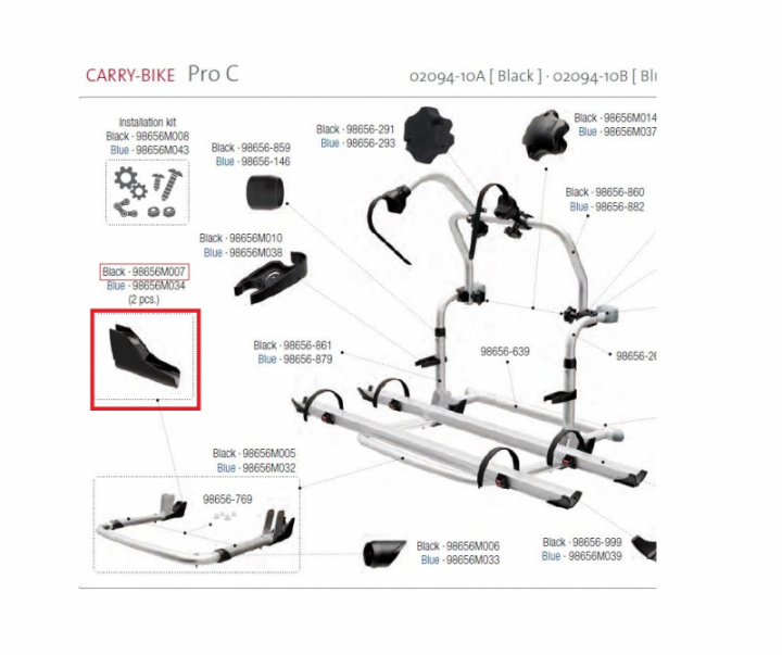 Ändstycke cykelställ CarryBike Pro Fiamma i gruppen Chassi / Cykelställ / Reservdelar Fiamma cykelställ / Carry Bike Pro C hos Camping 4U (HC98656M007)