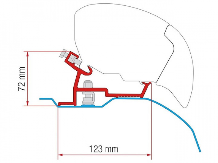 Adapter Kit Högt tak. Ducato/Jumper/Boxer. F65. 2006- i gruppen Markiser & Förtält / Markiser / Markisadaptrar / Fiamma Adaptrar hos Camping 4U (HF98655-904)