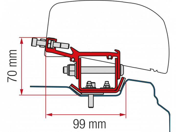 Adapter kit F40VAN Renault Traffic L2 2014- i gruppen Markiser & Förtält / Markiser / Markisadaptrar / Fiamma Adaptrar hos Camping 4U (HF98655Z088)