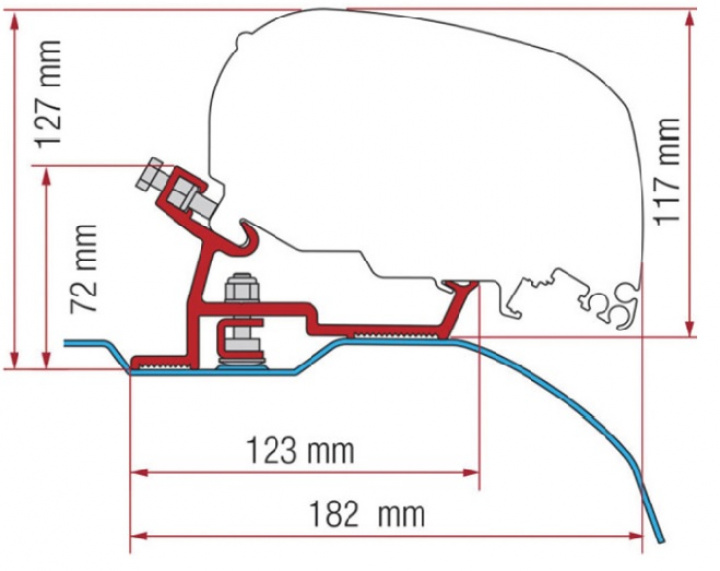 Adapterkit till Fiat, Citroen, Peugeot Tak 2006- i gruppen Markiser & Förtält / Markiser / Markisadaptrar / Fiamma Adaptrar hos Camping 4U (HF98655Z101)