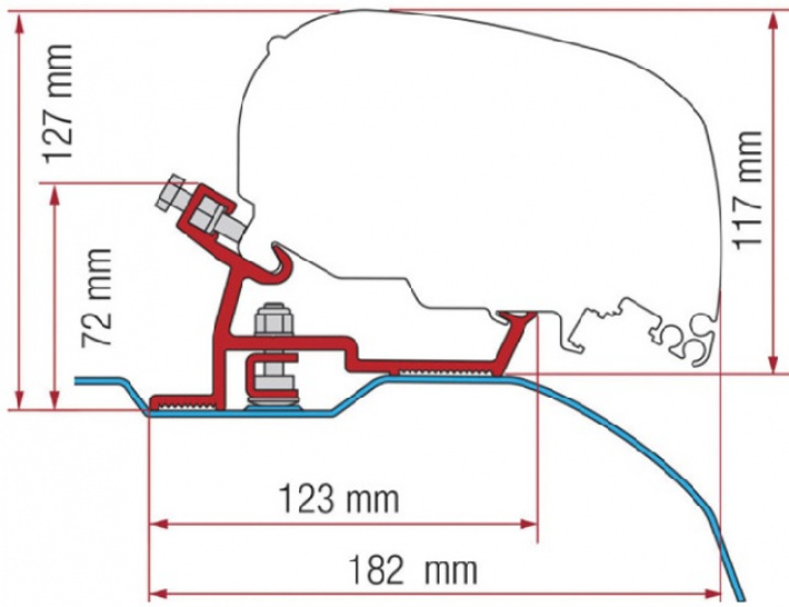 Markisadapter Fiat, Citroen, Peugeot Tak 2006- i gruppen Markiser & Förtält / Markiser / Markisadaptrar / Fiamma Adaptrar hos Camping 4U (HF98655Z102)