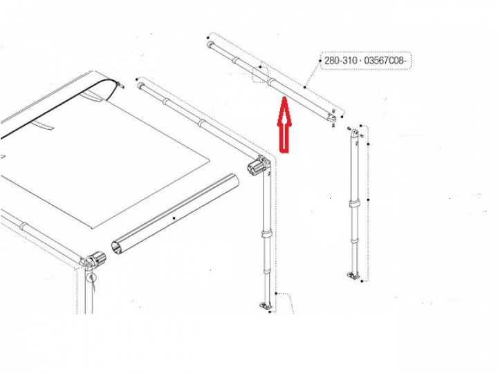 Överliggare Caravanstore XL 280-310 i gruppen Markiser & Förtält / Markiser / Reservdelar markiser / Reservdelar Fiamma / Caravanstore XL 280-550 hos Camping 4U (HR03567C08)