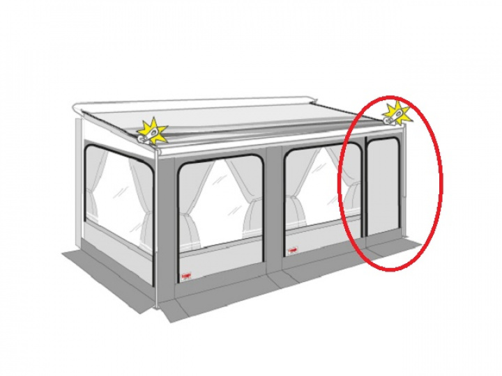Dörr Caravanstor Zip och ZIP XL - Nyare modell i gruppen Markiser & Förtält / Markiser / Sidoväggar, fronter & tillbehör / Fiamma tillbehör hos Camping 4U (HR98660-039)