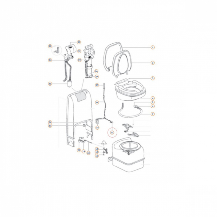 Strömbrytare vit, Thetford C200 CS, 23714- i gruppen Husbil & Husvagn / Toalett & sanitet / Reservdelar toalett hos Camping 4U (KPP-23714)