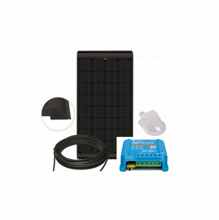 Solpanel NDS 165W Blacksolar inkl. Victron 75/15 regulator i gruppen Elektronik / Solpanel hos Camping 4U (NDS-KPB165WP)