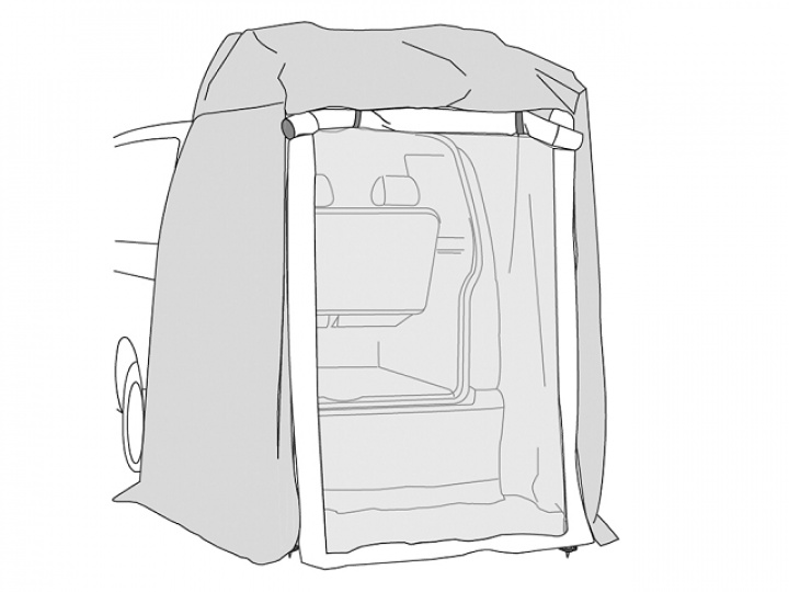 Fiamma Rear Door Cover VW T5 / T6. i gruppen Markiser & Förtält / Förtält / Tält plåtis/van, bil / Tält med stativ hos Camping 4U (T03-103B)