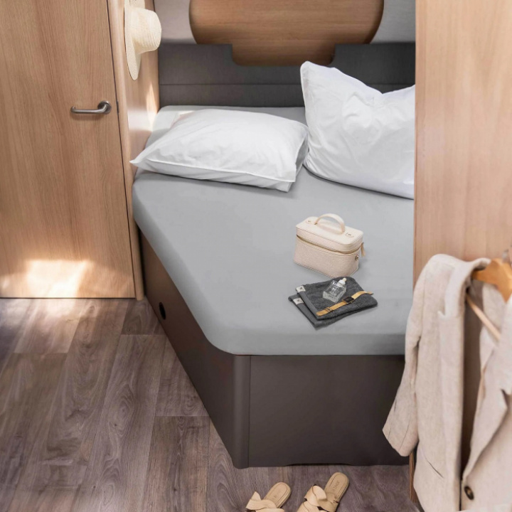 Lakan Fransk vänster grå 130/160x180/210cm Walra i gruppen Campingmöbler / Sovrum / Sängkläder & lakan hos Camping 4U (T13-120B)