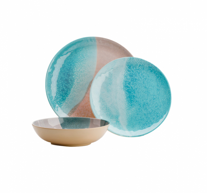 Servis 12 deler Dunes, melamin i gruppen Hushåll / Husgeråd / Serviser & tallrikar hos Camping 4U (T99-284A)