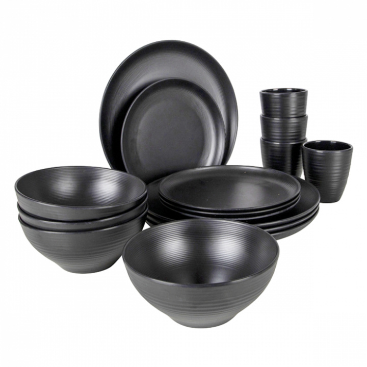 Servis 16 delar Orville svart i gruppen Hushåll / Husgeråd / Serviser & tallrikar hos Camping 4U (T99-352A)