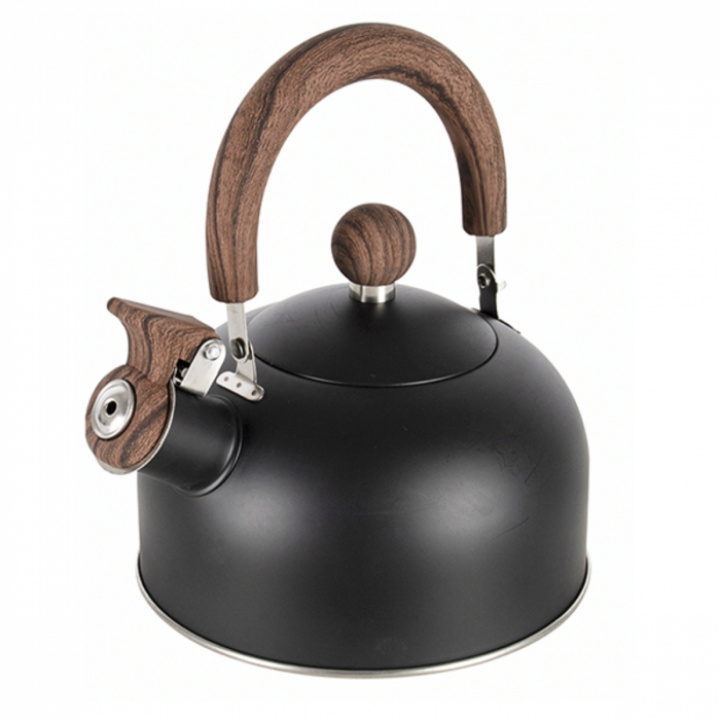 Tekanna svart med trähandtag 1,2 l Bo-Camp i gruppen Hushåll / Husgeråd / Kaffebryggare & vattenkokare hos Camping 4U (T99-374)