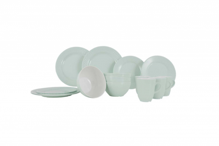 Servis 16 delar Royal Line pastell mint, Gimex i gruppen Hushåll / Husgeråd / Serviser & tallrikar hos Camping 4U (T99-389B)