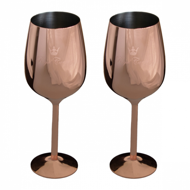 Rödvinsglas 2-pack kopparpläterad Royal Camping i gruppen Hushåll / Husgeråd / Glas och Tillbringare hos Camping 4U (T99-398C)