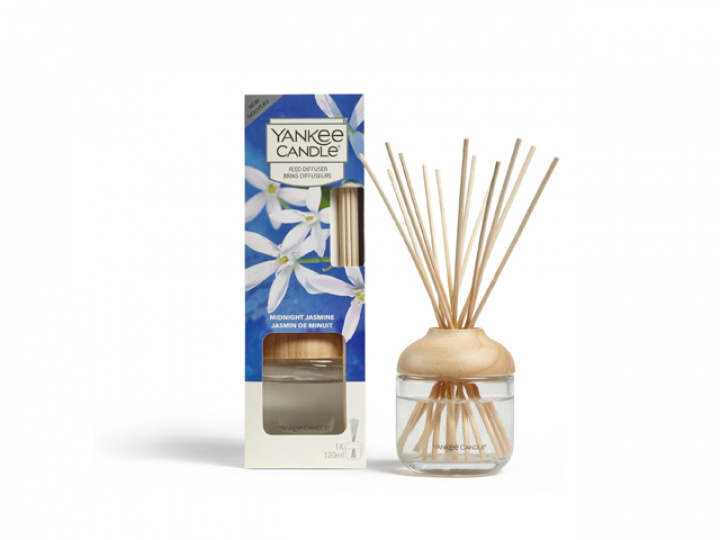 Rumsdoft med pinnar Yankee Candle New Reed Diffuser - Midnight Jasmine i gruppen Campingtillbehör / Presentartiklar / Doftljus, bildoft, doftpinnar hos Camping 4U (YC-1625218E)