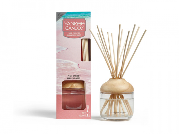Rumsdoft med pinnar Yankee Candle New Reed Diffuser - Pink Sands i gruppen Campingtillbehör / Presentartiklar / Doftljus, bildoft, doftpinnar hos Camping 4U (YC-1625220E)